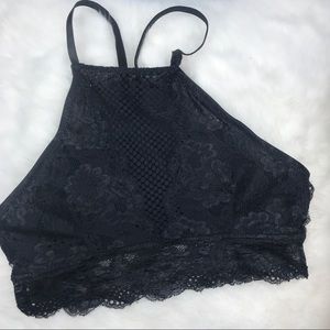 Black Lacy High Neck Bralette